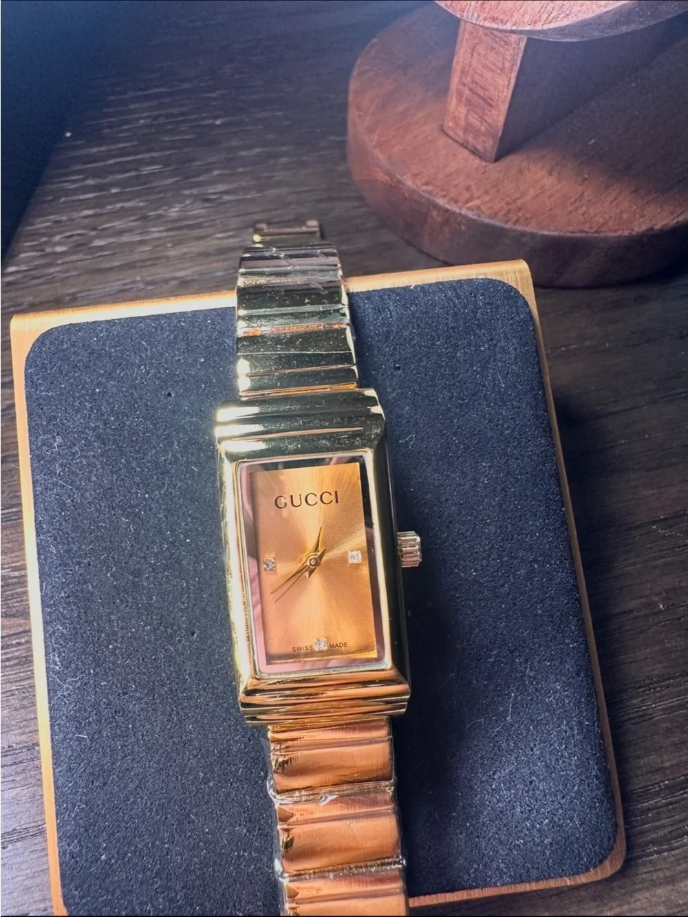 Gold-Tone Rectangular Women's Watch